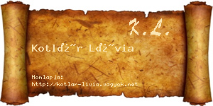 Kotlár Lívia névjegykártya