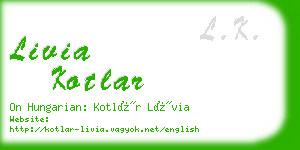 livia kotlar business card